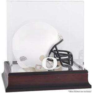 Oregon Ducks Mahogany Logo Mini Helmet Display Case with Mirror Back