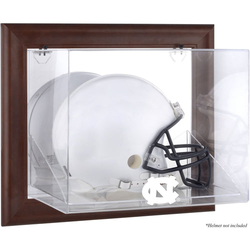 North Carolina Tar Heels Brown Framed (2015-Present Logo) Wall-Mountable Tar Heels Helmet Display Case