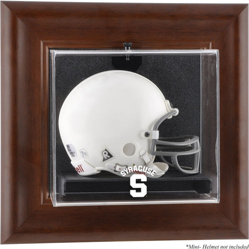 Syracuse Orange Brown Framed (2015-Present Logo) Wall-Mountable Mini Helmet Display Case