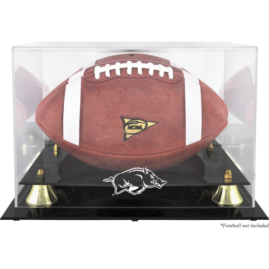 Arkansas Razorbacks Golden Classic Team Football Display Case with Mirror Back