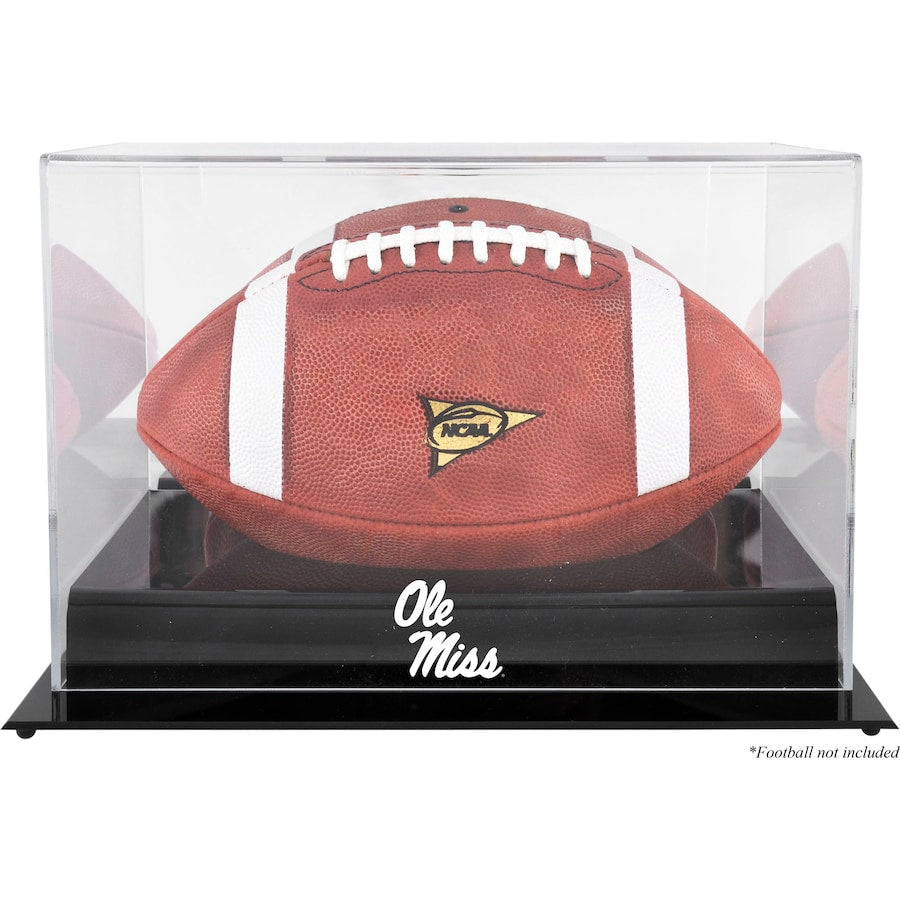 Ole Miss Rebels Black Base Football Logo Display Case