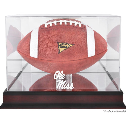 Ole Miss Rebels Mahogany Base Logo Football Case with Mirror Back