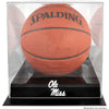Ole Miss Rebels Black Base Logo Basketball Display Case with Mirrored Back