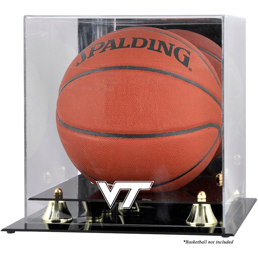 Virginia Tech Hokies Golden Classic Logo Basketball Display Case with Mirror Back