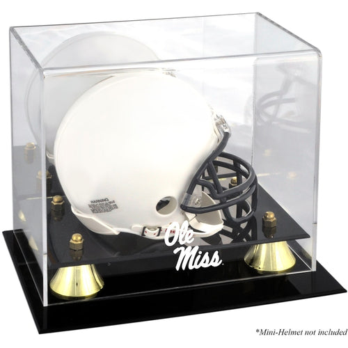Ole Miss Rebels Golden Classic Logo Mini Helmet Display Case