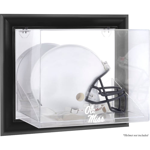 Ole Miss Rebels Black Framed Logo Wall-Mountable Helmet Display Case