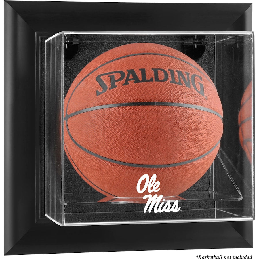 Ole Miss Rebels Black Framed Logo Wall-Mountable Basketball Display Case