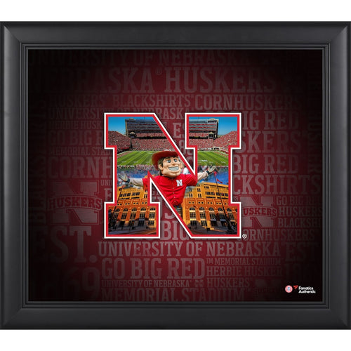 Nebraska Huskers Framed 15'' x 17'' Team Heritage Collage