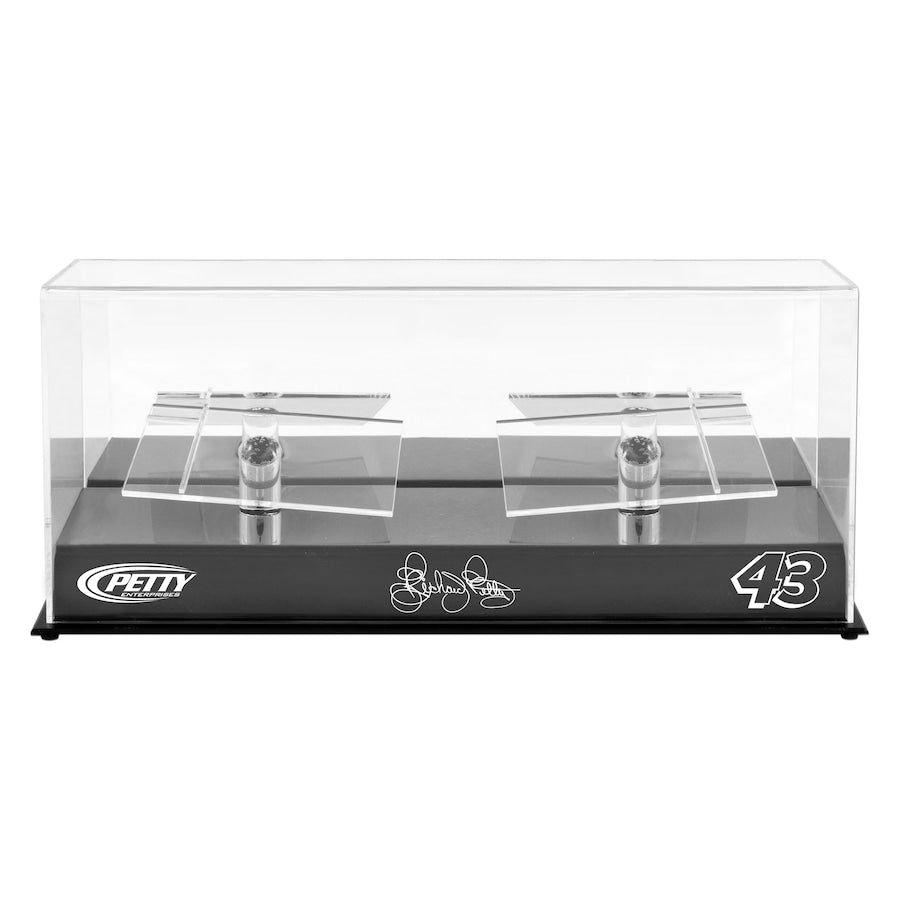 Richard Petty #43 Petty Motorsports 2 Car 1/24 Scale Die Cast Display Case With Platforms