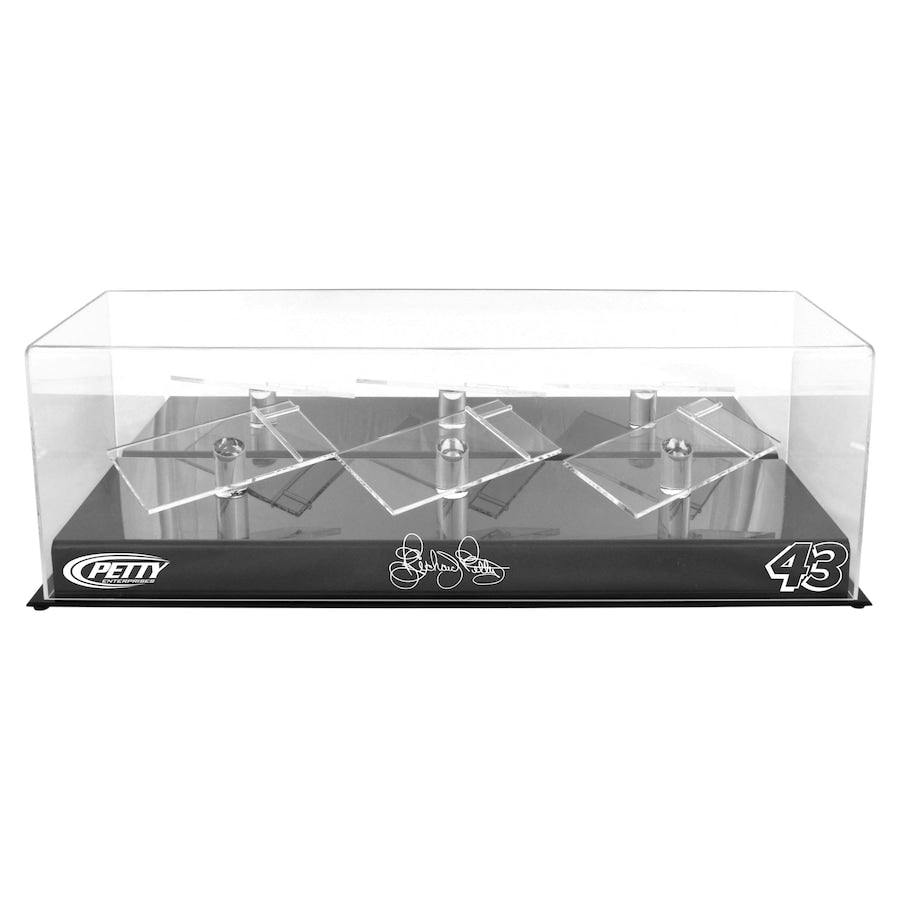 Richard Petty #43 Petty Motorsports 3 Car 1/24 Scale Die Cast Display Case With Platforms