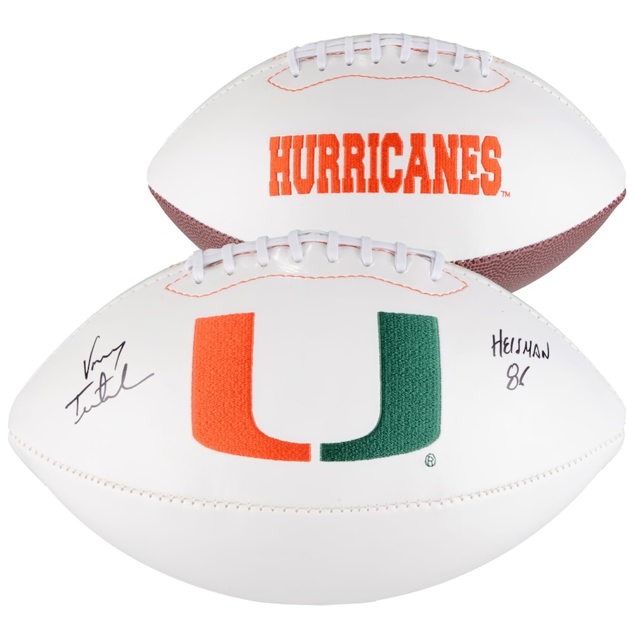 Vinny Testaverde Miami Hurricanes Autographed White Panel Football with ''Heisman 86'' Inscription