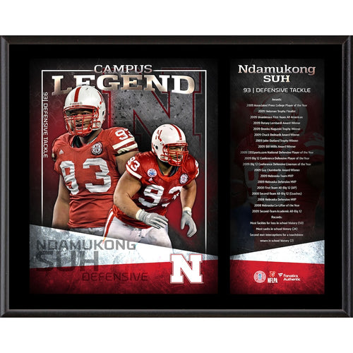 Ndamukong Suh Nebraska Huskers 12'' x 15'' Campus Legend Sublimated Player Plaque