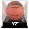 Virginia Tech Hokies Black Base Team Logo Basketball Display Case with Mirrored Back