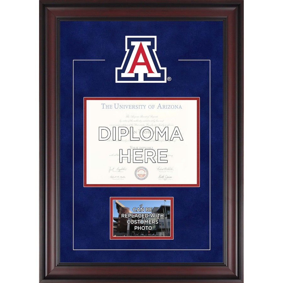 Arizona Wildcats Deluxe 8.5'' x 11'' Diploma Frame with Team Logo - Insert Your Own 4'' x 6'' Photograph