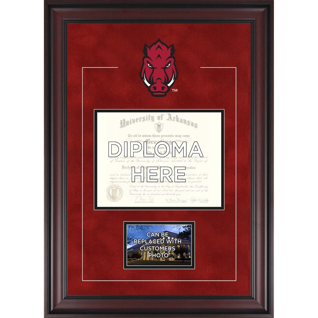 Arkansas Razorbacks Deluxe 8.5'' x 11'' Diploma Frame with Team Logo - Insert Your Own 4'' x 6'' Photograph