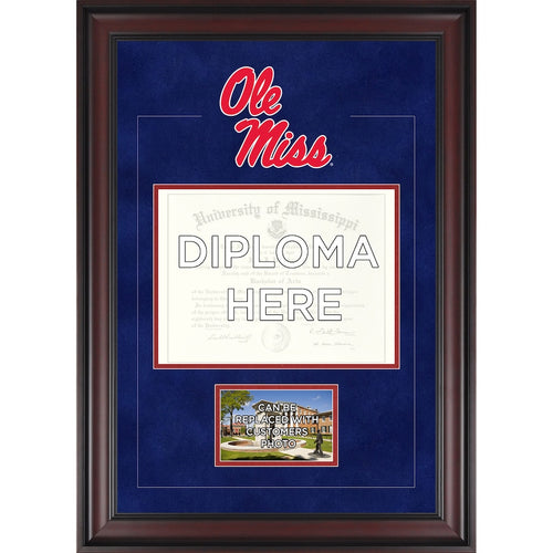 Ole Miss Rebels Deluxe 9'' x 12'' Diploma Frame with Team Logo - Insert Your Own 4'' x 6'' Photograph