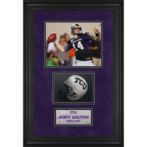 Andy Dalton TCU Horned Frogs Framed Autographed Mini Helmet Shadowbox