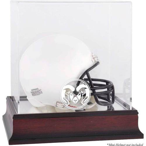 Colorado State Rams Mahogany Mini Helmet Display Case with Mirror Back