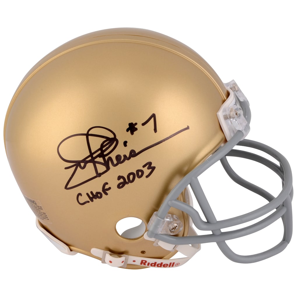 Joe Theismann Notre Dame Fighting Irish Autographed Mini Helmet with ''CHOF 2003'' Inscription