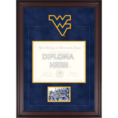 West Virginia Mountaineers Deluxe 11'' x 14'' Diploma Frame with Team Logo - Insert Your Own 4'' x 6'' Photograph