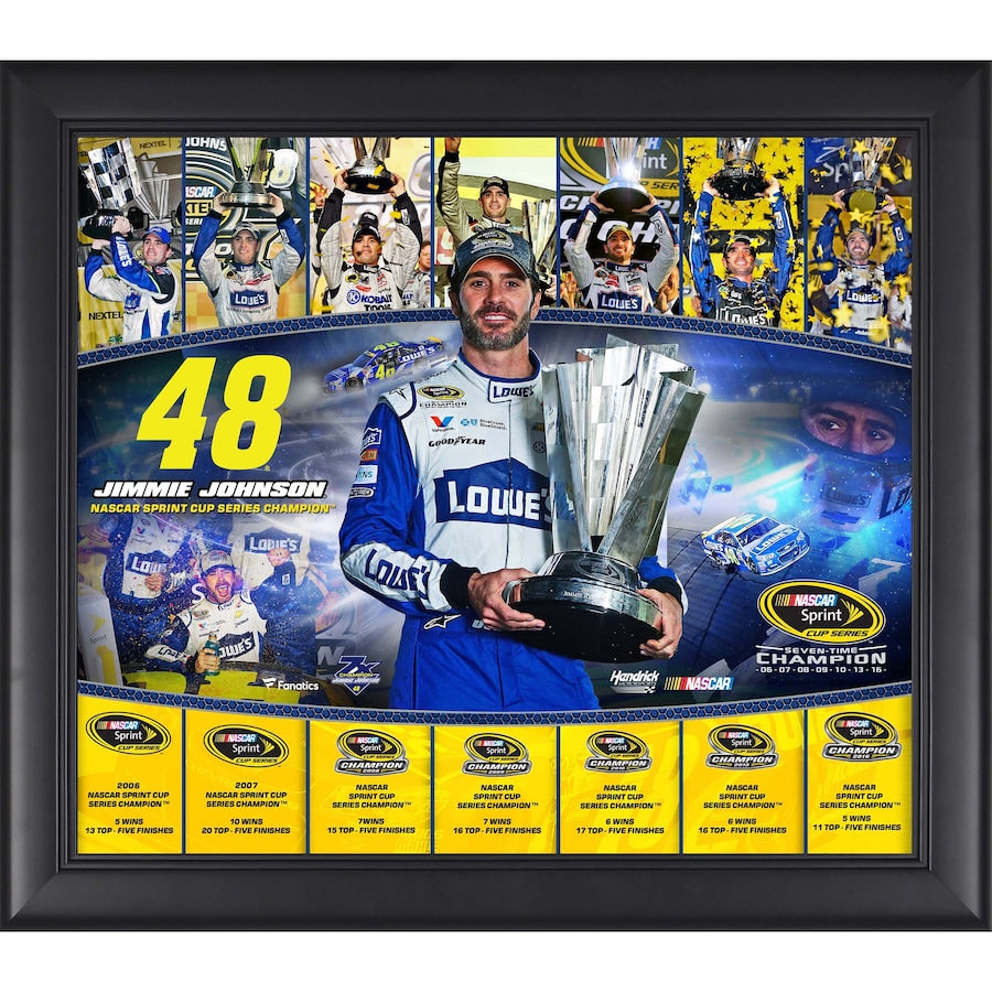 Jimmie Johnson Framed 15'' x 17'' 2016 Sprint Cup Champion 7-Time Champion Collage