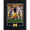 Tom Brady Michigan Wolverines Deluxe Framed Autographed 16'' x 20'' Blue Throwing Photograph
