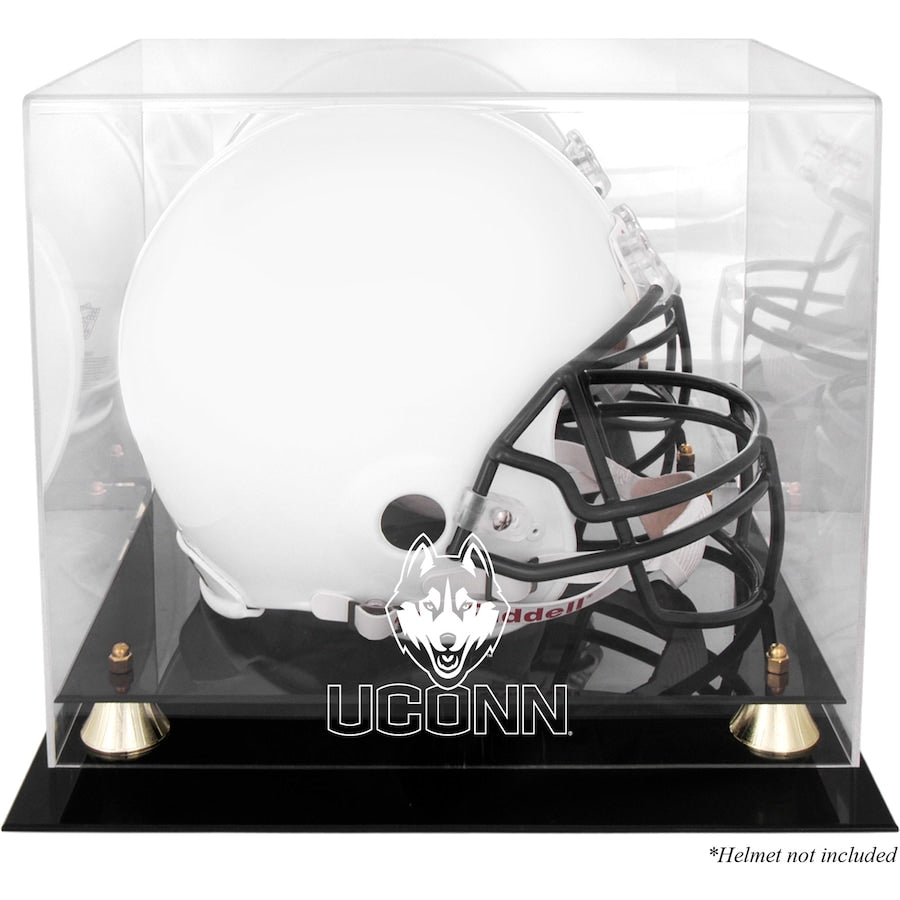UConn Huskies Golden Classic Logo Helmet Display Case with Mirror Back