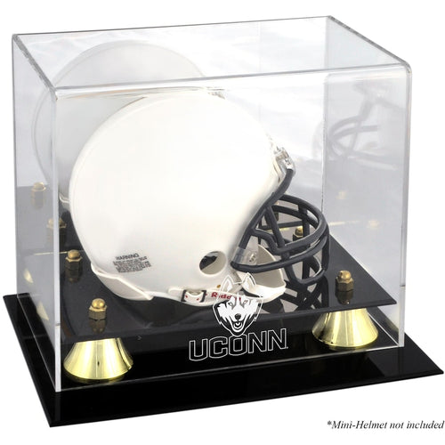 UConn Huskies Golden Classic Logo Mini Helmet Display Case with Mirror Back
