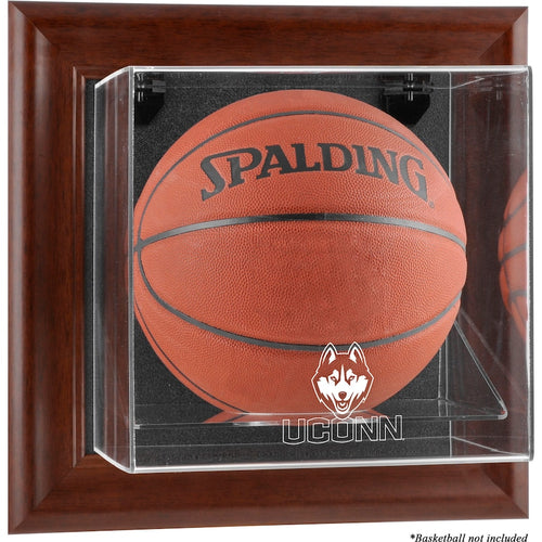 UConn Huskies Brown Framed Wall-Mountable Basketball Display Case