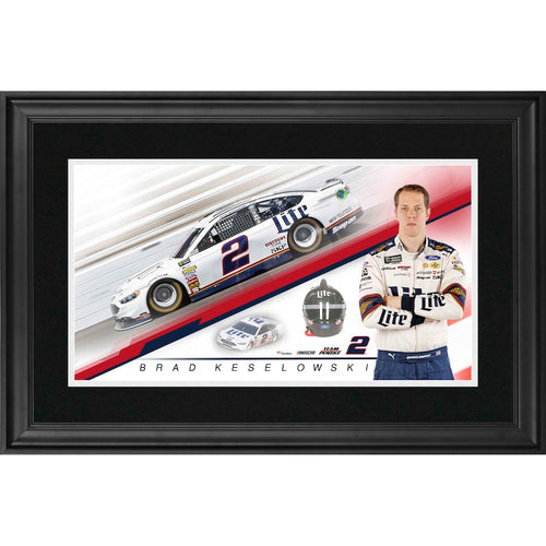 Brad Keselowski Framed 10'' x 18'' Miller Lite Panoramic Photograph