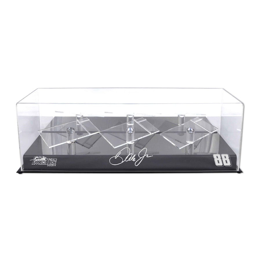 Dale Earnhardt Jr. #88 Hendrick Motorsports 3 Car 1/24 Scale Die Cast Display Case with Platforms and JR Nation Appreci88ion Logo