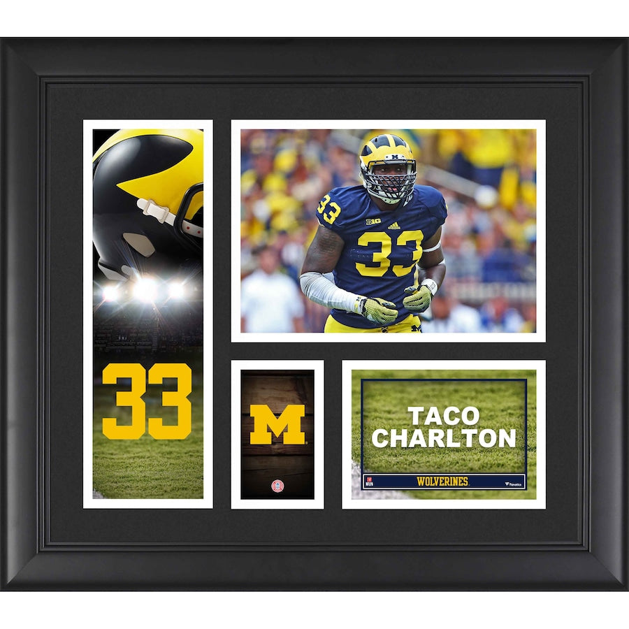 Taco Charlton Michigan Wolverine Framed 15'' x 17'' Player Collage