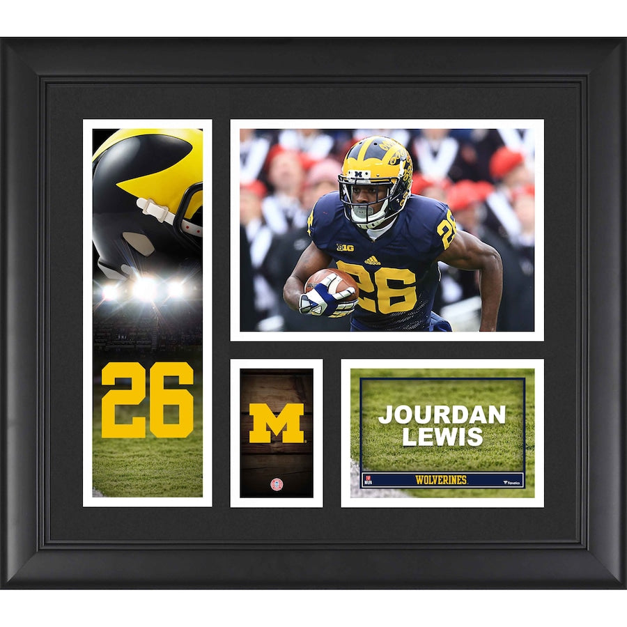 Jourdan Lewis Michigan Wolverine Framed 15'' x 17'' Player Collage
