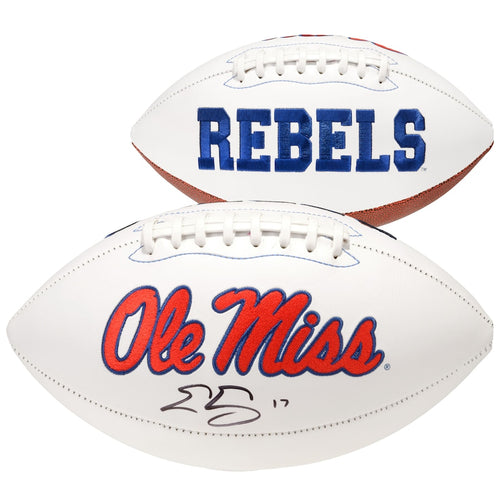 Evan Engram Ole Miss Rebels Autographed White Panel Football
