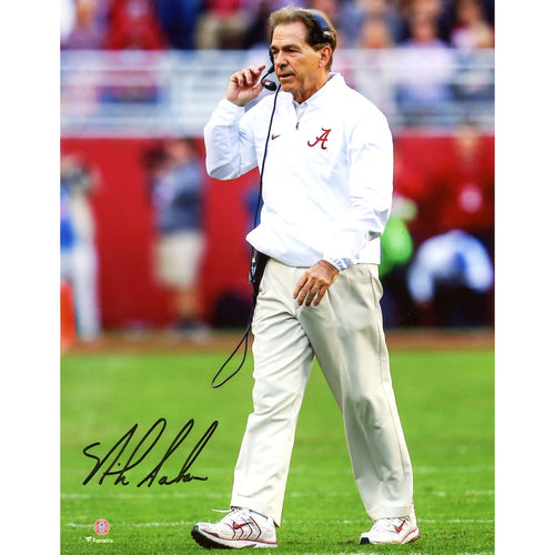 Nick Saban Alabama Crimson Tide Autographed 8'' x 10'' Walking Photograph