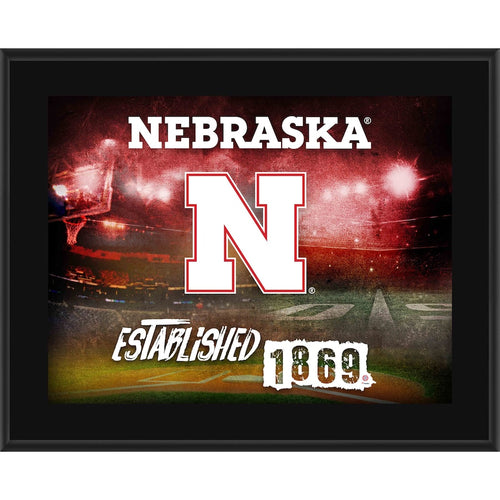 Nebraska Huskers 10.5'' x 13'' Sublimated Horizontal Team Logo Plaque