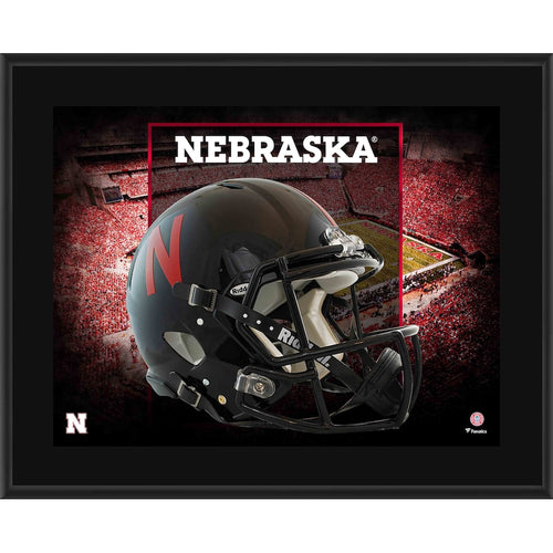 Nebraska Huskers 10.5'' x 13'' Black Alternate Helmet Sublimated Plaque