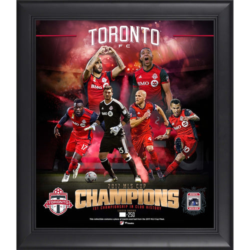 Toronto FC 2017 MLS Cup Champions Framed 15'' x 17'' Collage with a Piece of 2017 MLS Cup Match-Used Soccer Ball - Limited Edition of 250