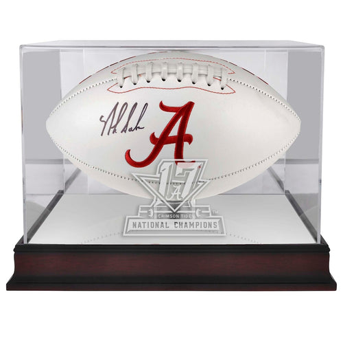 Alabama Crimson Tide College Football Playoff 2017 National Champions Logo Mahogany Football Display Case