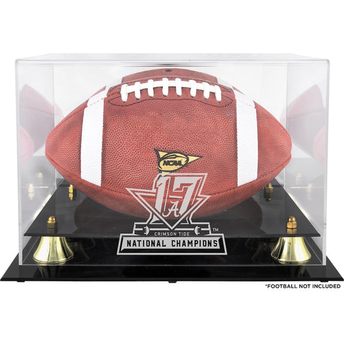 Alabama Crimson Tide College Football Playoff 2017 National Champions Logo Golden Classic Football Display Case