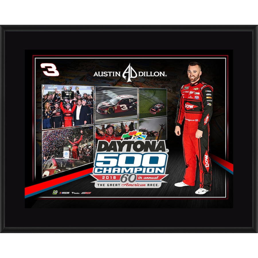 Austin Dillon 10.5'' x 13'' 2018 Daytona 500 Champion Sublimated Plaque