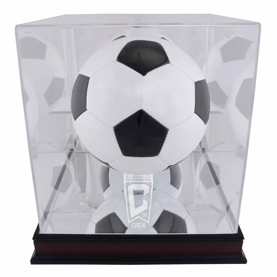 Columbus Crew Mahogany Team Logo Soccer Ball Display Case