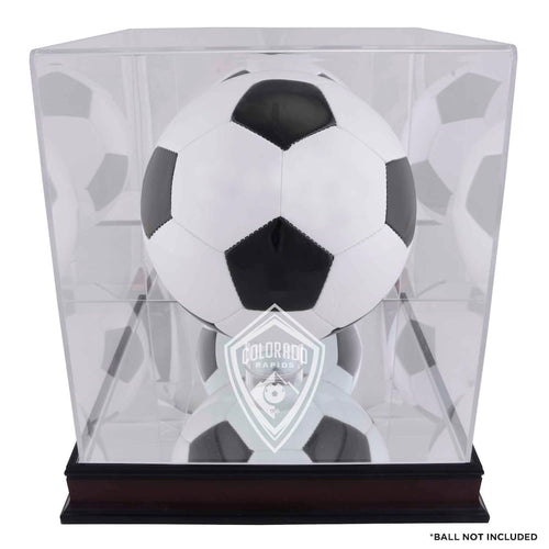 Colorado Rapids Mahogany Team Logo Soccer Ball Display Case