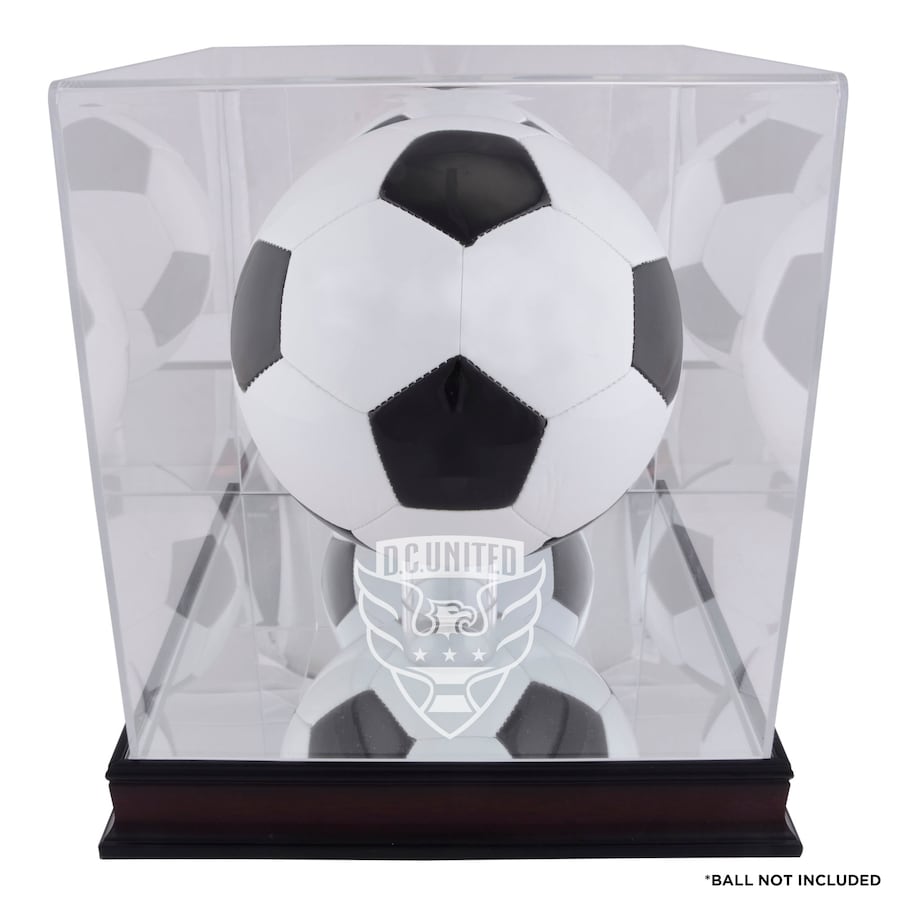 D.C United Mahogany Team Logo Soccer Ball Display Case