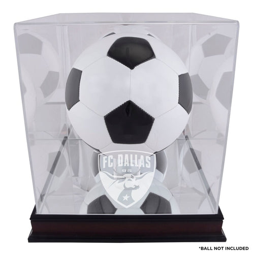 FC Dallas Mahogany Team Logo Soccer Ball Display Case
