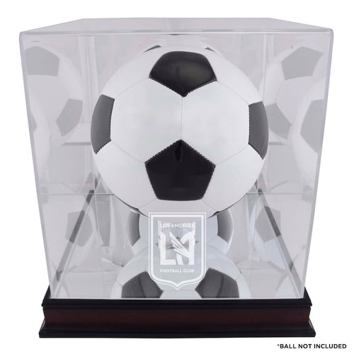 LAFC Mahogany Team Logo Soccer Ball Display Case