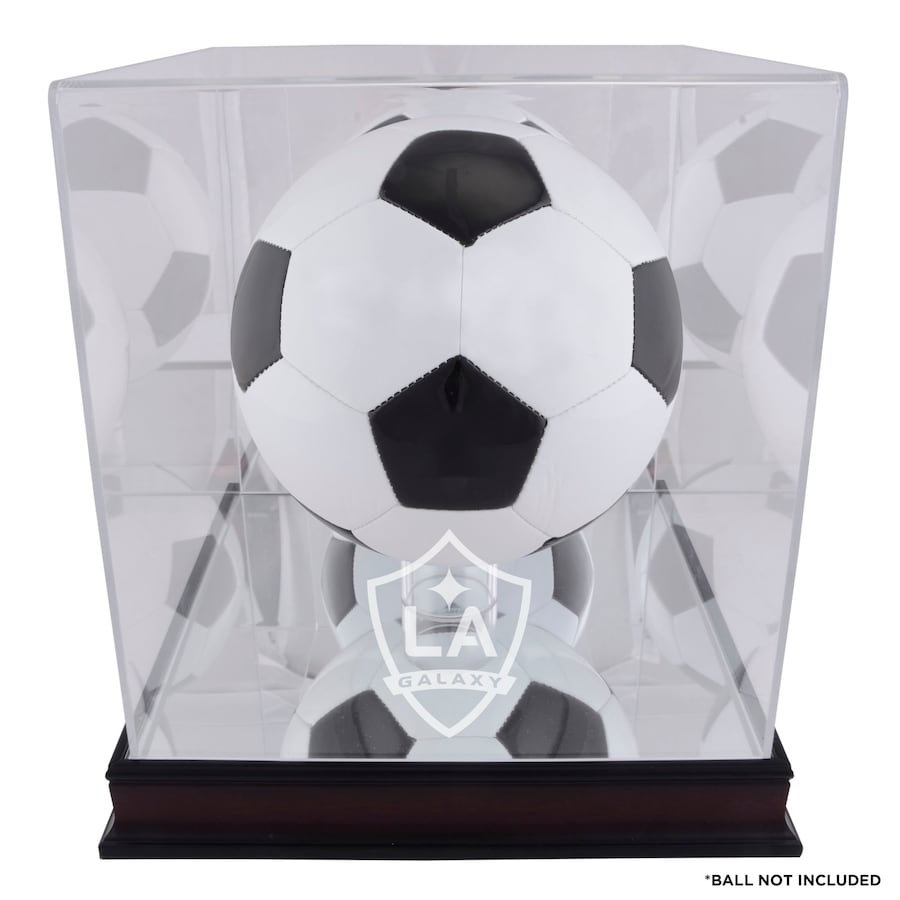 LA Galaxy Mahogany Team Logo Soccer Ball Display Case