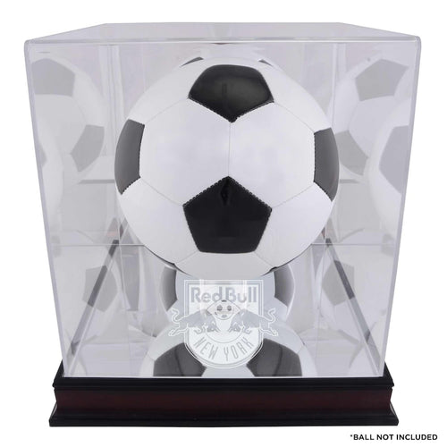 New York Red Bulls Mahogany Team Logo Soccer Ball Display Case