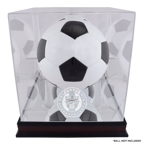 Philadelphia Union Mahogany Team Logo Soccer Ball Display Case
