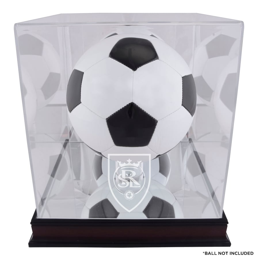 Real Salt Lake Mahogany Team Logo Soccer Ball Display Case